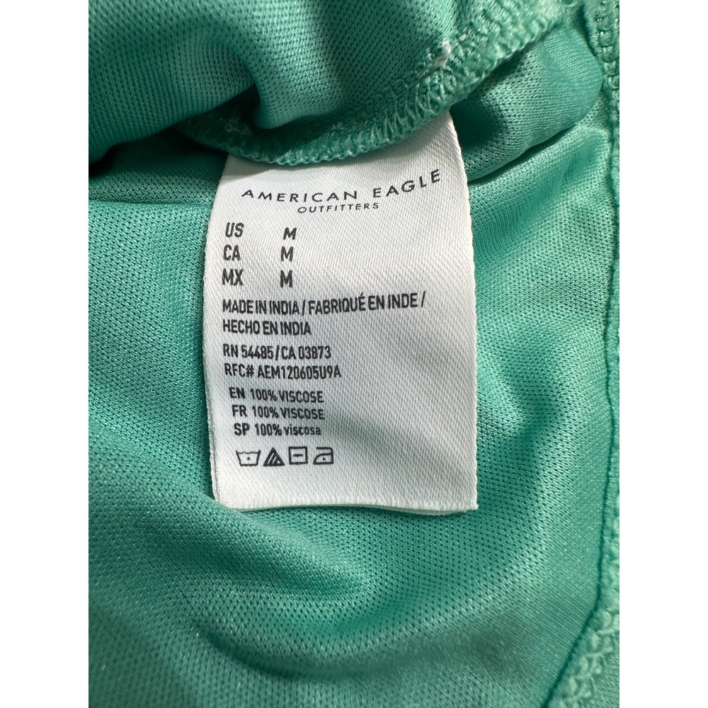 American Eagle Teal Floral Tiered Ruffle Smocked Mini Skirt Womens Size Medium - Picture 3 of 6